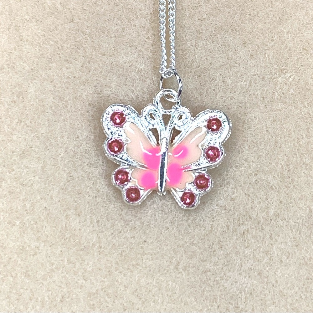 Cute Pink Butterfly Necklace